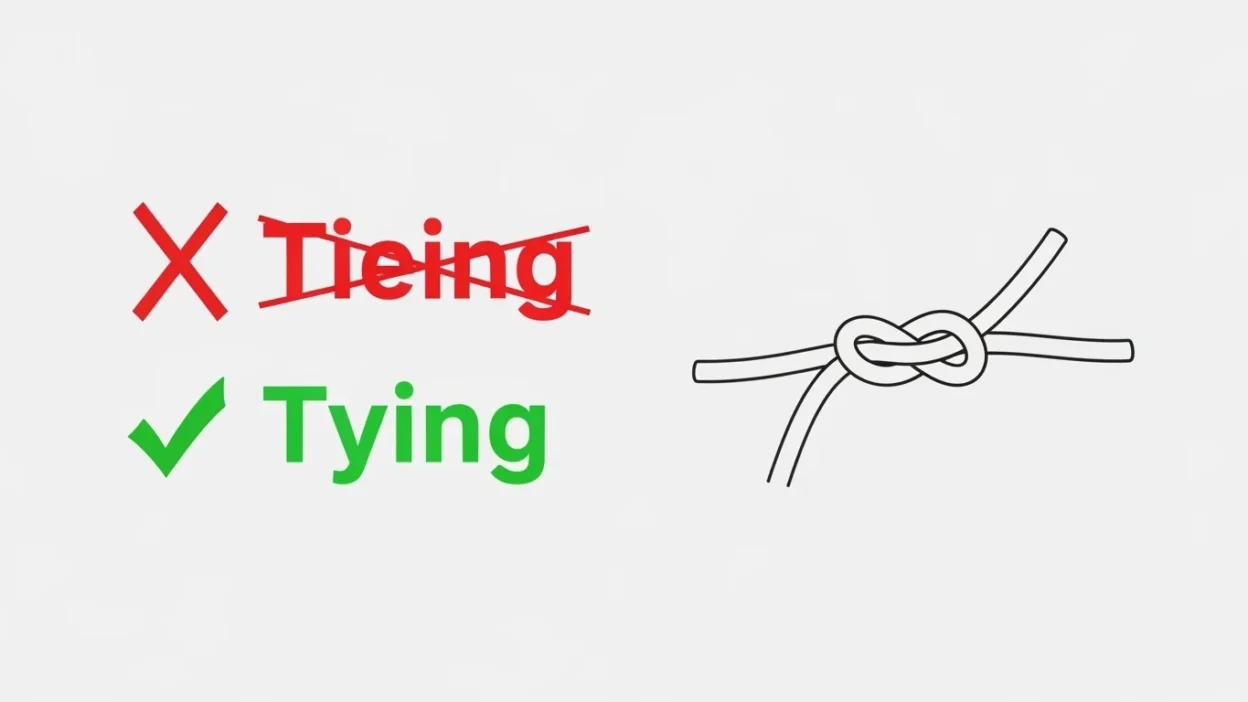 tieing vs tying