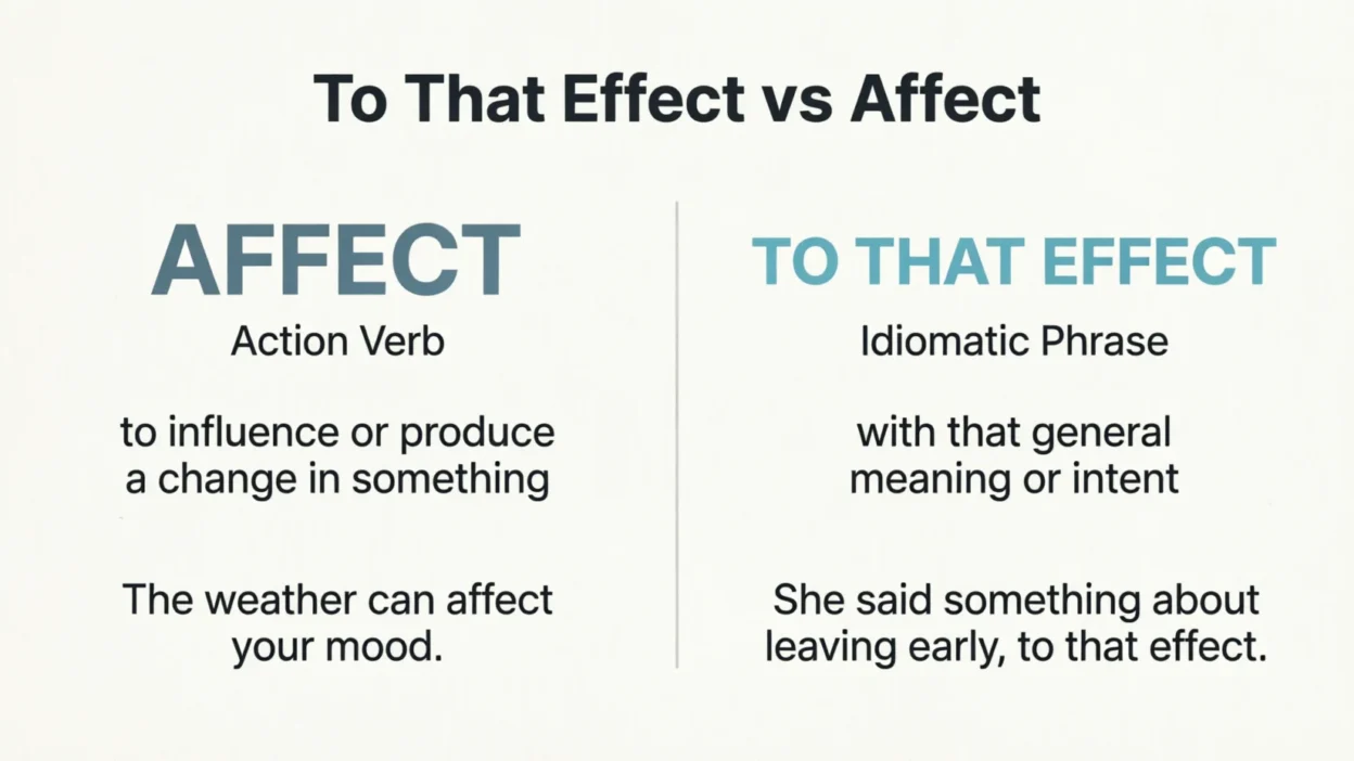 to that effect vs affect