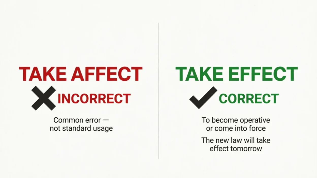 take effect vs take affect