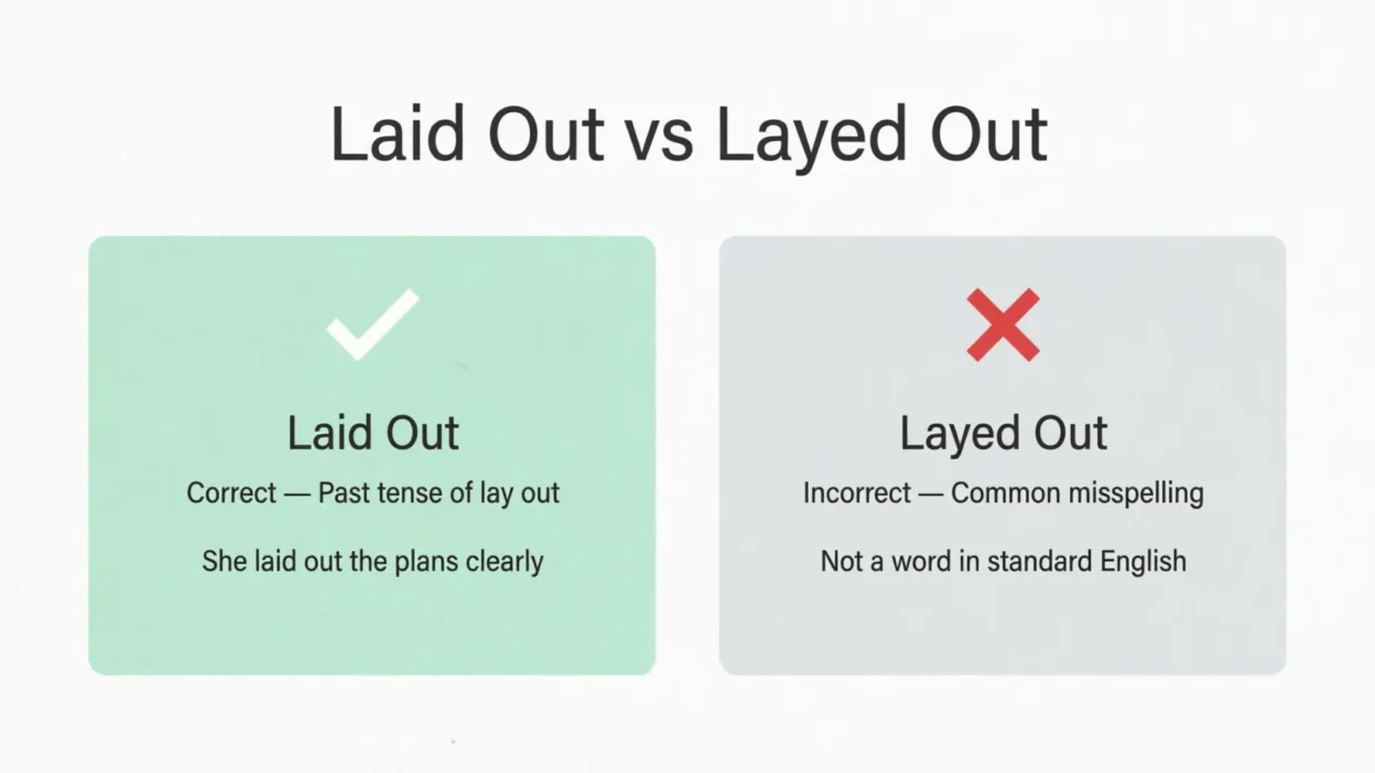 laid out vs layed out