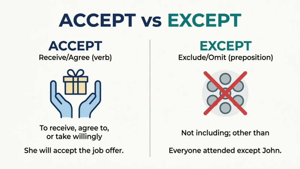 accept vs except