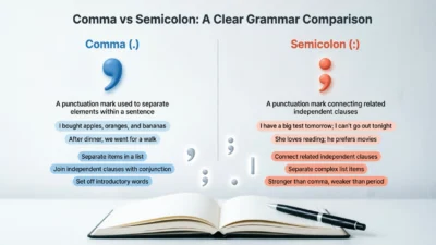 comma vs semicolon