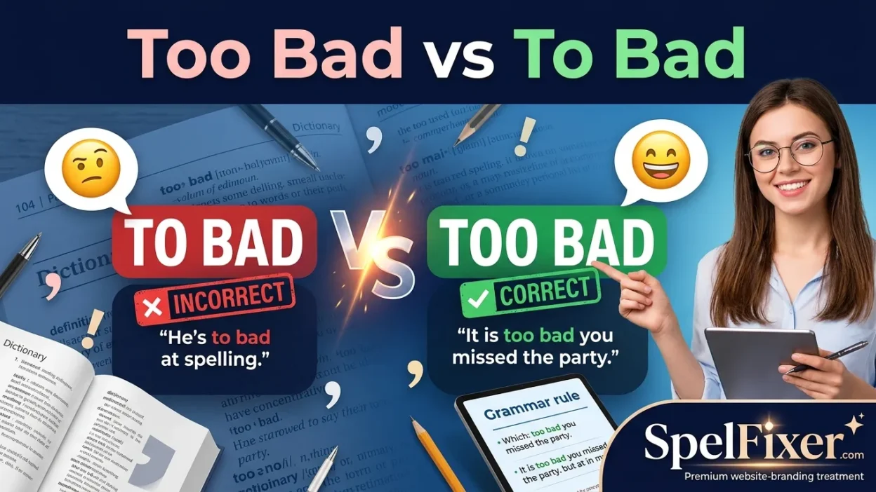 Too Bad vs To Bad
